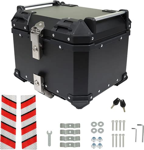 small tail box case motorcycle metal|labwork 45L Motorcycle Top Case Tail Box with Mounting Plate .